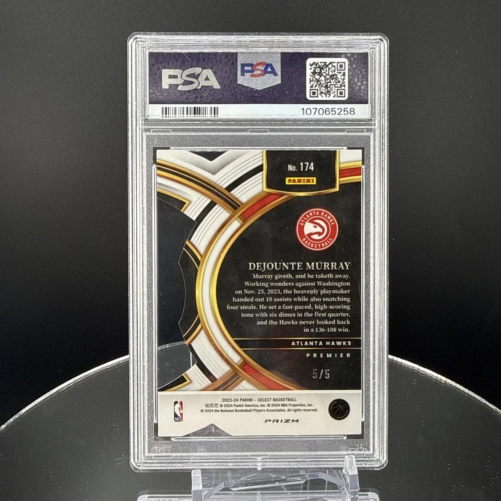 2023-24 Panini Select Dejounte Murray Green Die-Cut /5 Prizm #174 GEM MT PSA 10